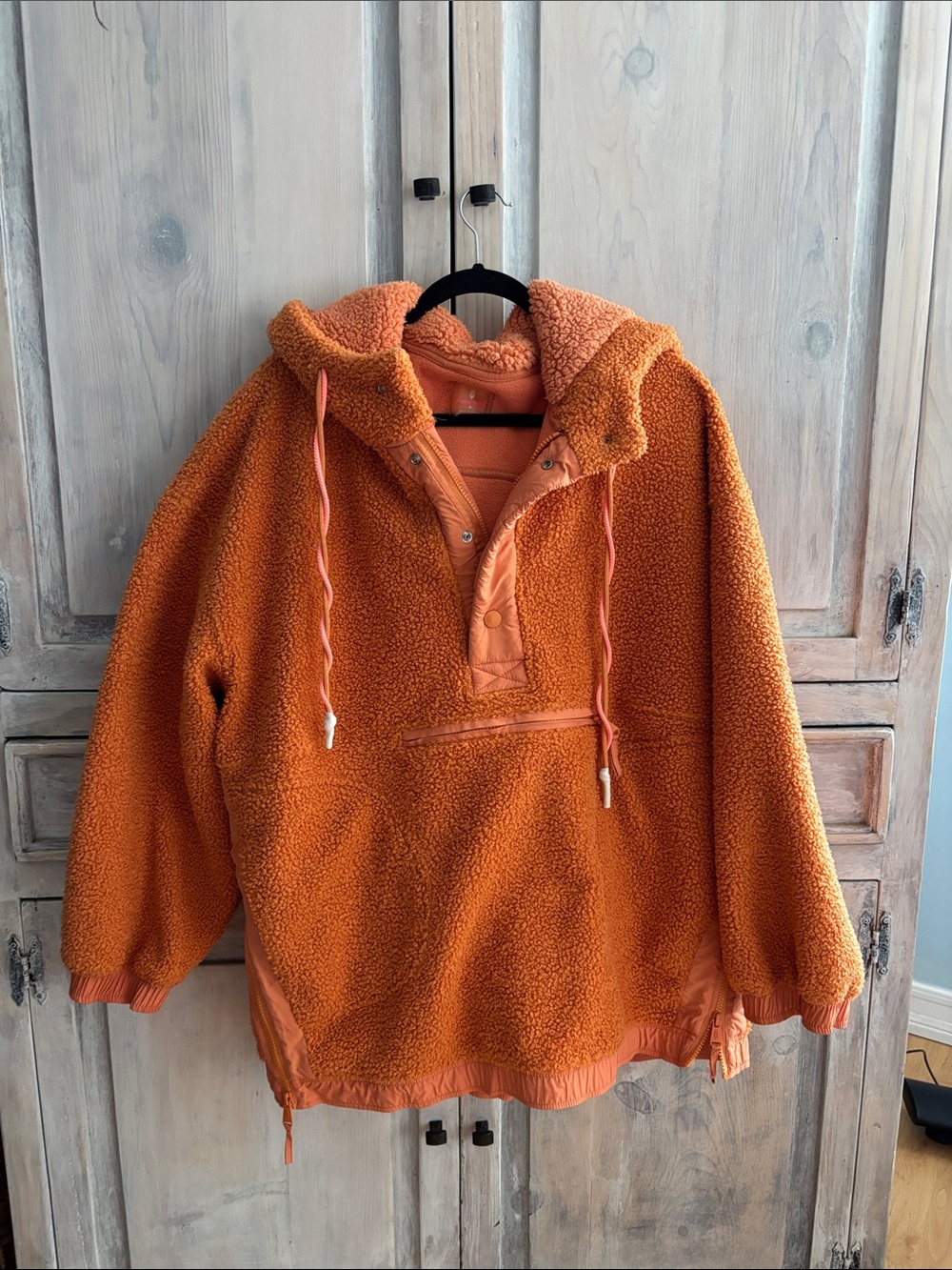 FP Movement by Free People Orange Sherpa Pullover Hoodie